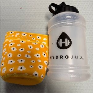 HydroJug Clear Bottle with Yellow Floral Sleeve